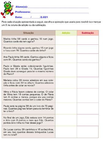 Adição ou Subtração