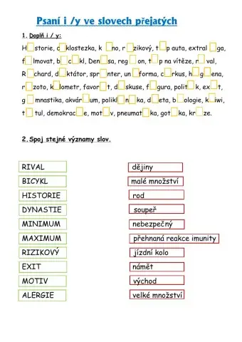Psaní i-y ve slovech přejatých