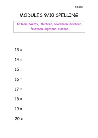 Module 9-10 spelling
