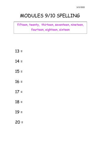Module 9-10 spelling