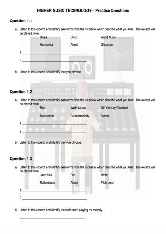 Music Technology Higher Practise 1.1