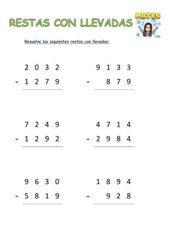 Restas con llevadas