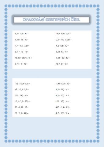 Desetinná čísla -závorky