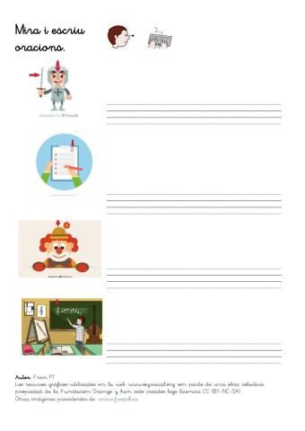 Escriure oracions amb paraules amb s. (amb so)