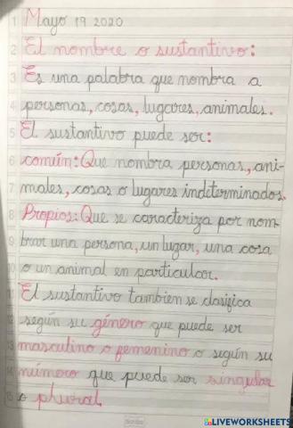 El sustantivo