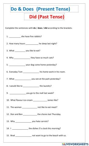 Grammar - The verb to do