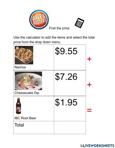 Find the price Dave and Busters