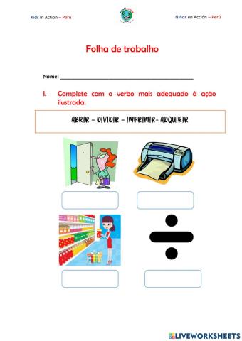 Vamos brincar com os verbos -ir-!