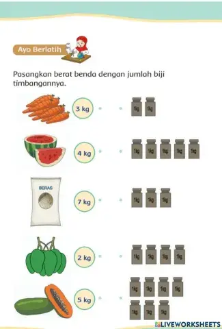 Menghubungkan berat benda