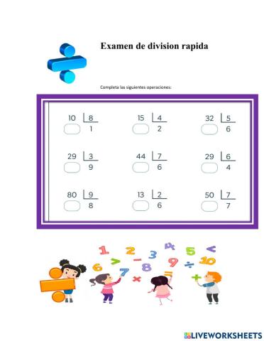 Examen Division Rapida