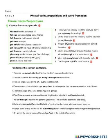 Prime Time - 3 M-2 Phrasal verbs, Prepositions, Word formation