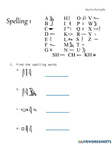 Spelling 1 - code