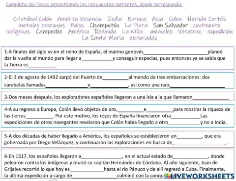 Los primeros contactos de España en América