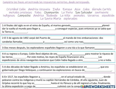 Los primeros contactos de España en América