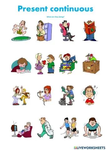 Present continuous - what are they doing 1