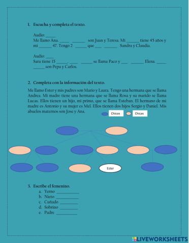Familia y determinantes posesivos
