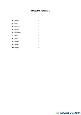 Prima Irregular verbs no 1