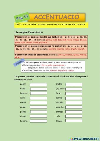 ACCENTUACIÓ Part 3. pàg 13