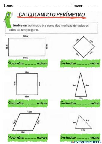 Atividade sobre perímetro