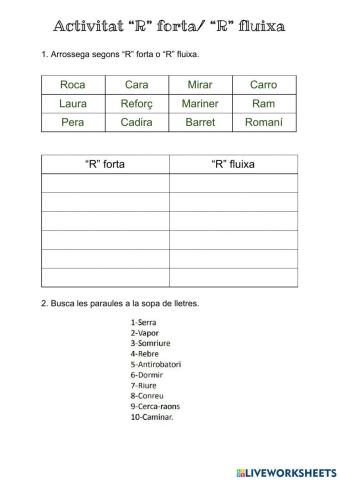 Activitat R forta- R fluixa