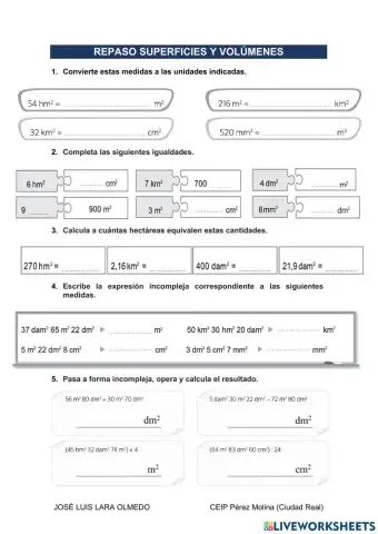 Superficies y volúmenes