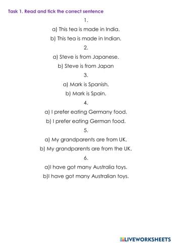 Countries and Nationalities