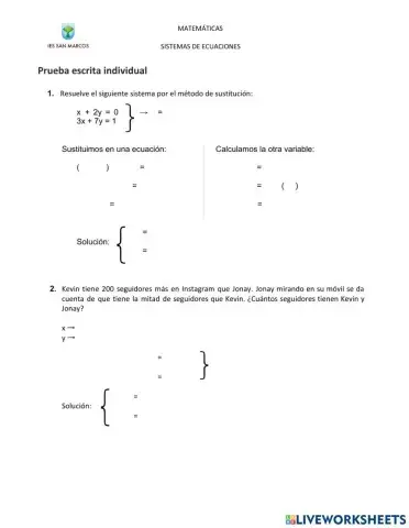 Sistemas de ecuaciones