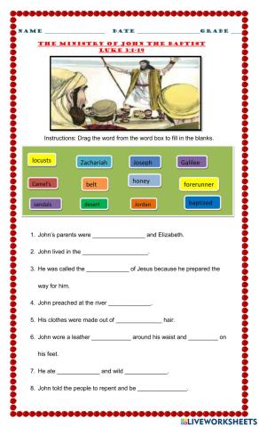 The Ministry of John the Baptist