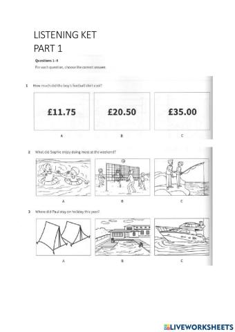 KET LISTENING part 1