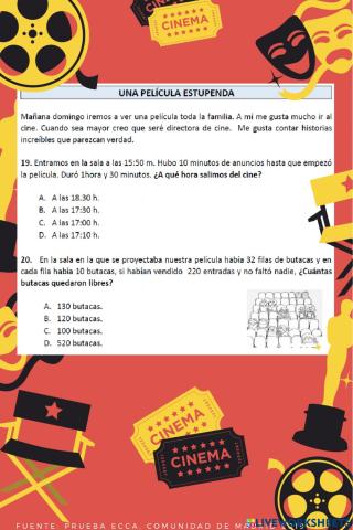 Prueba ECCA 2019, parte 2 cine