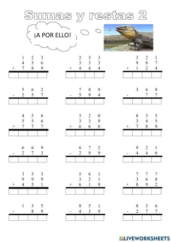 Sumas y restas con llevadas
