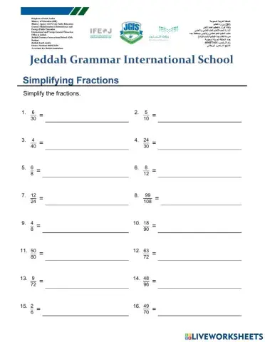 Simplifying Fractions