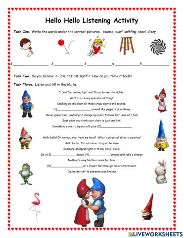 Hello Hello Listening Activity