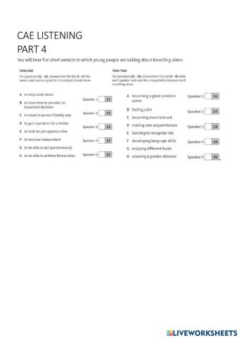 CAE LISTENING Part 4