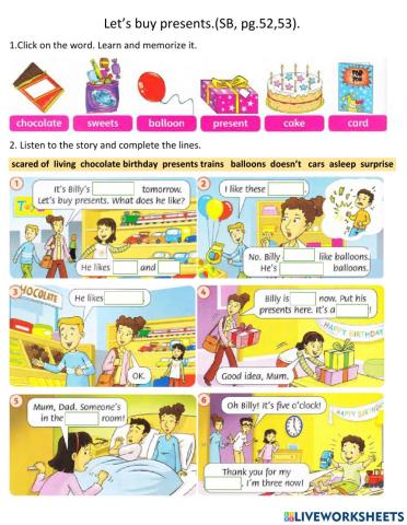 Let’s buy presents.FF2. (pg.52-53).