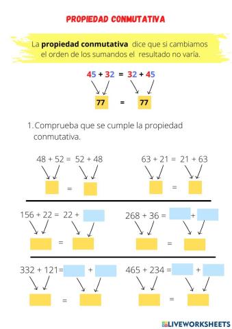 Propiedad Conmutativa y Asociativa