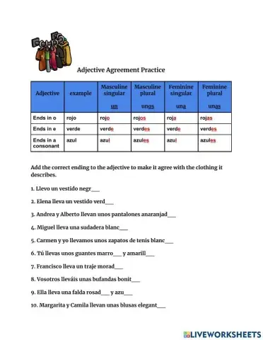 Adjective Agreement