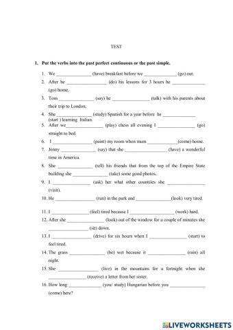 Past Perfect Continuous Tense