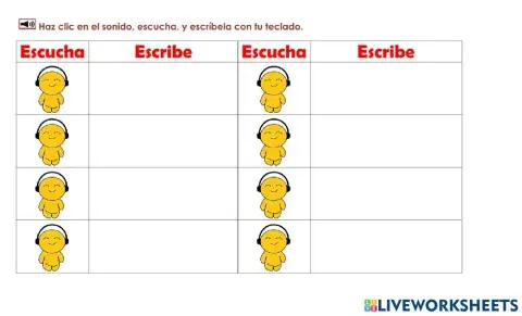 Escucha y escribe: HFW 8-9