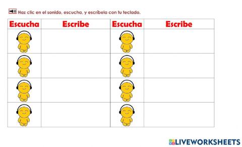Escucha y escribe: HFW 8-9