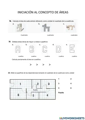 Iniciación al concepto de áreas