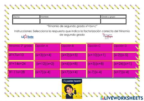 Trinomio segundo grado