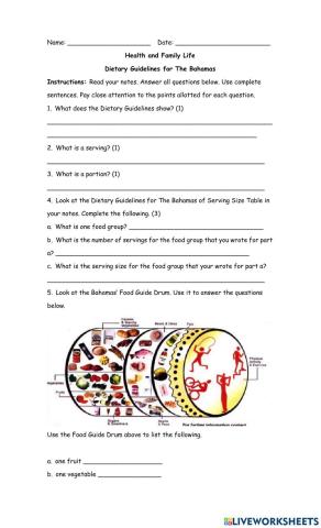 Dietary Guidelines in The Bahamas