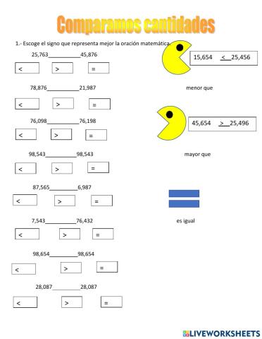 Comparamos cantidades