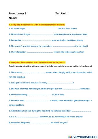 Frontrunner 8 Test Unit 1