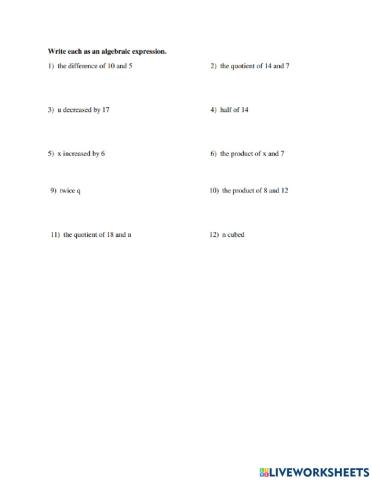 Variable and expressions