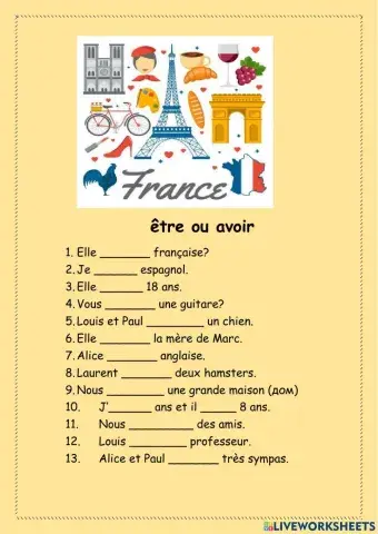 Choisis le verbe être ou avoir