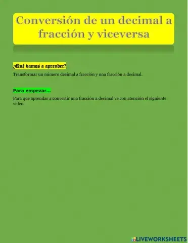 Conversión de un decimal a fracción y viceversa