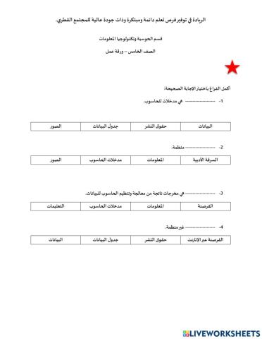 البيانات والمعلومات