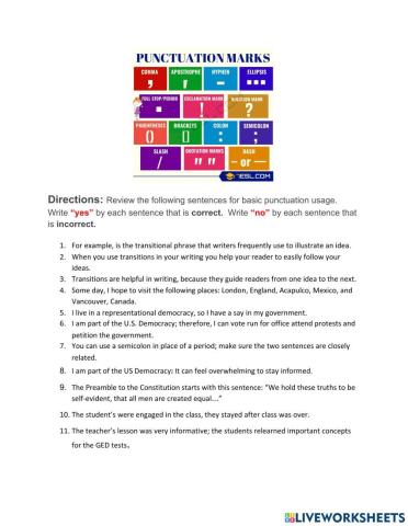 Punctuation Basics Review